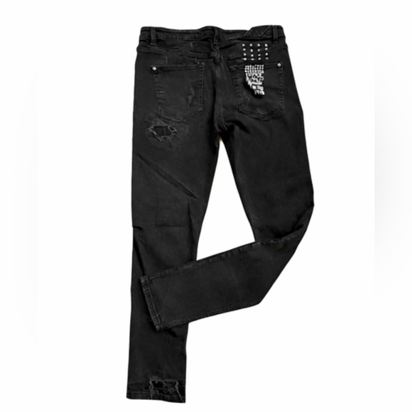 Men's K Subi NWT Black Distressed Jeans 33” - Picture 3 of 6